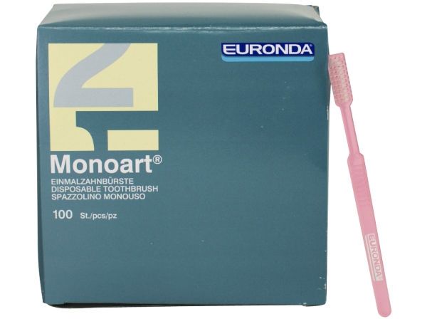 Zubní kartácek Monoart s pastou ružový 100ks.